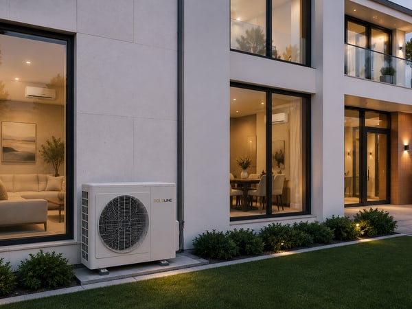 Multiple air conditioning units on a building exterior