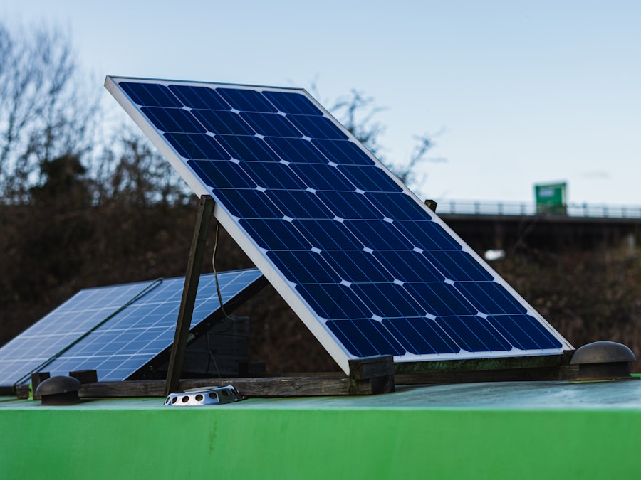 Close-up of a monocrystalline solar module
